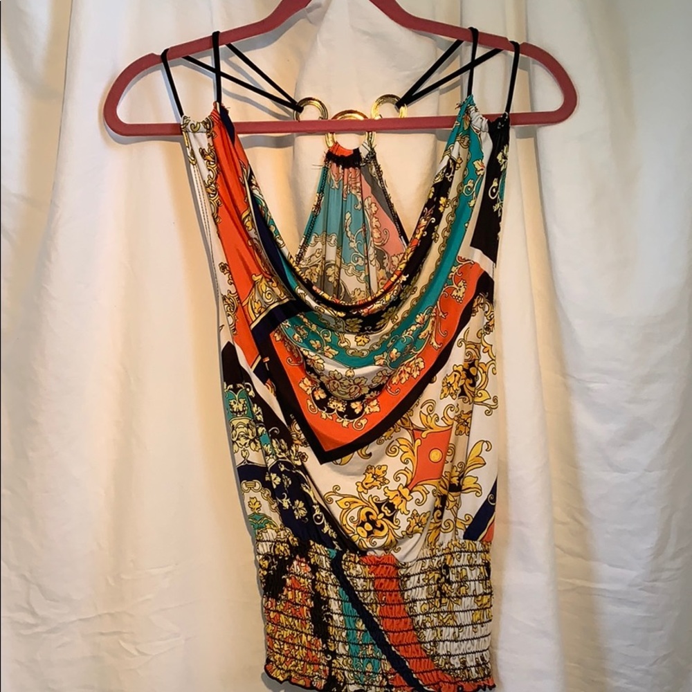 3/12 Venus tank top gorgeous print gold details